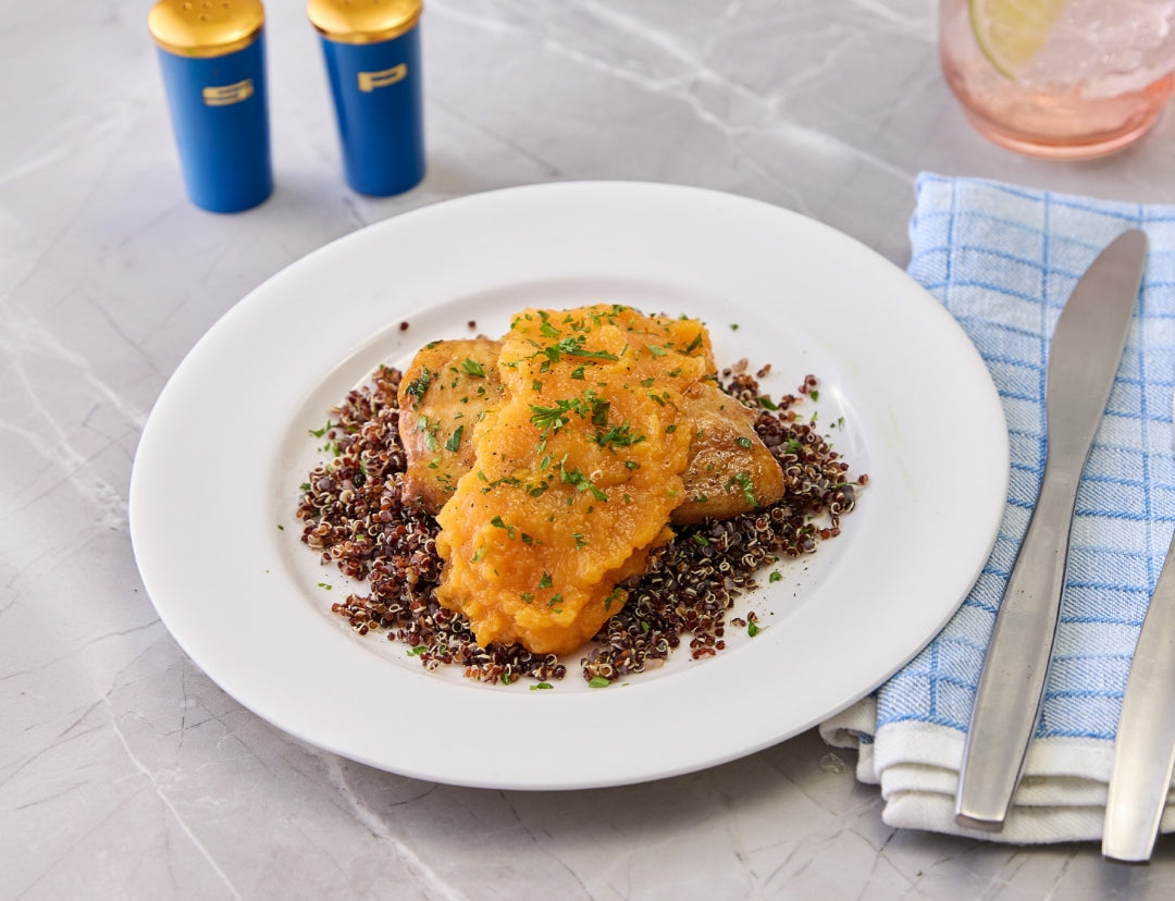 tilapia & quinoa in ginger sauce