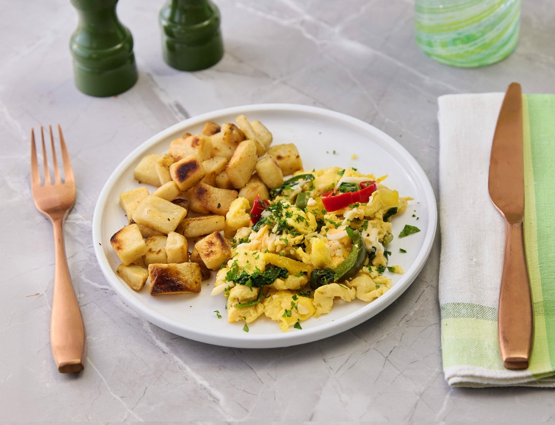 western scrambled eggs & hash