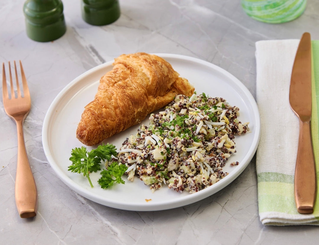croissant & red quinoa egg salad