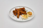 sweet potato fries & deviled eggs