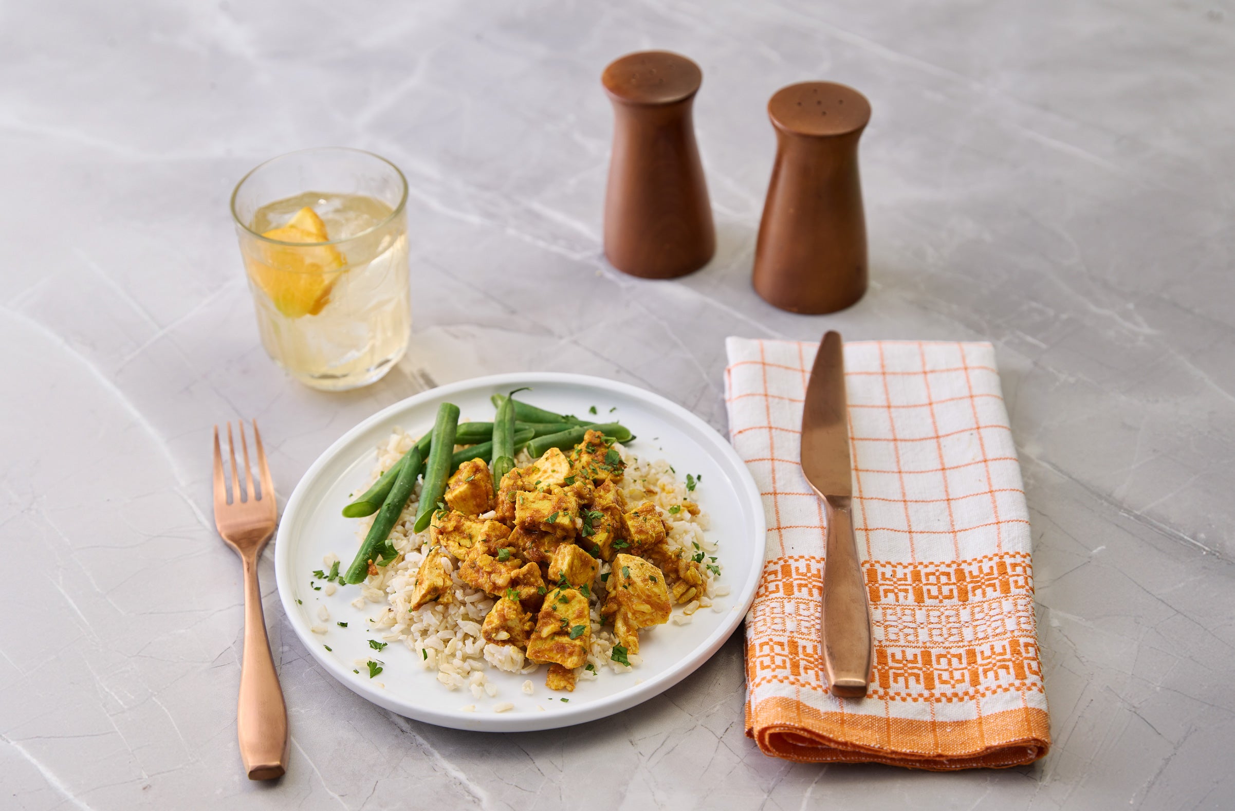 butter chicken & brown rice