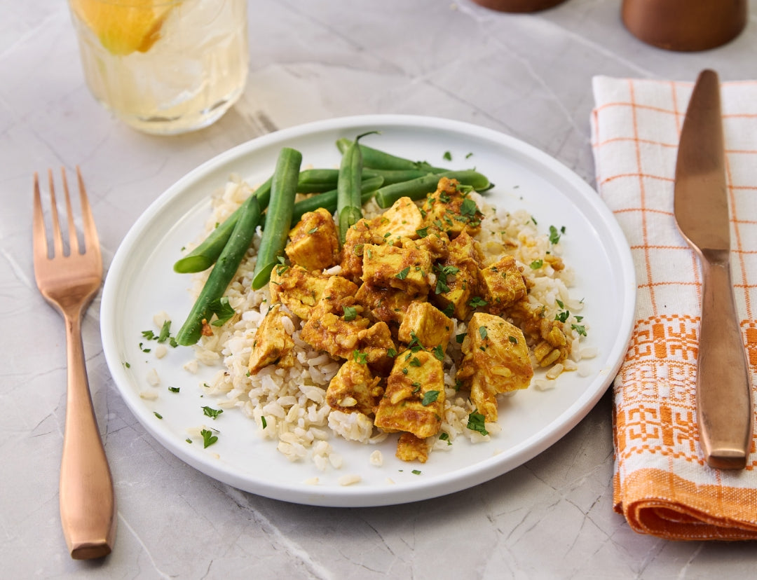 butter chicken & brown rice
