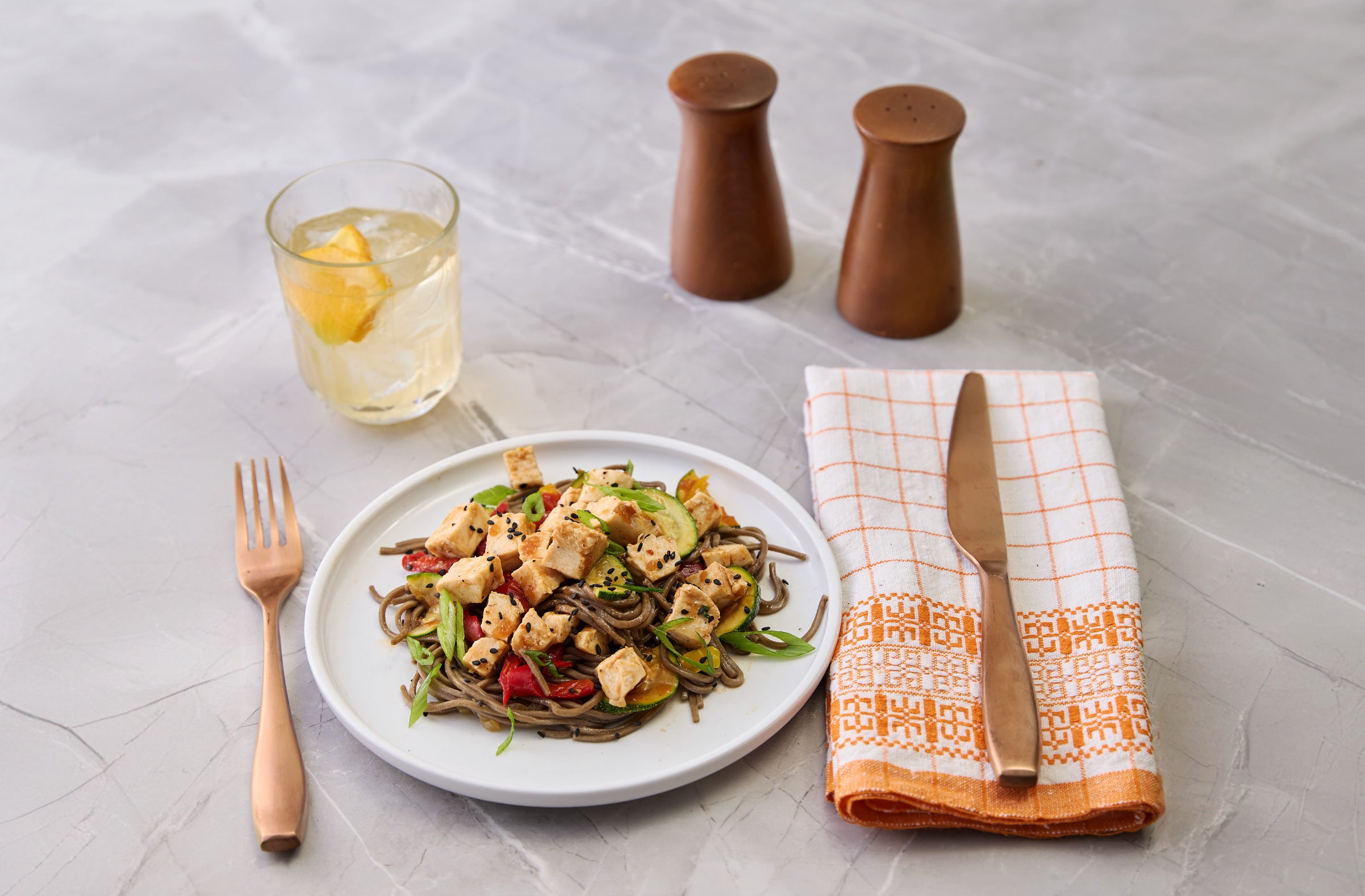 buckwheat soba noodles stir fry