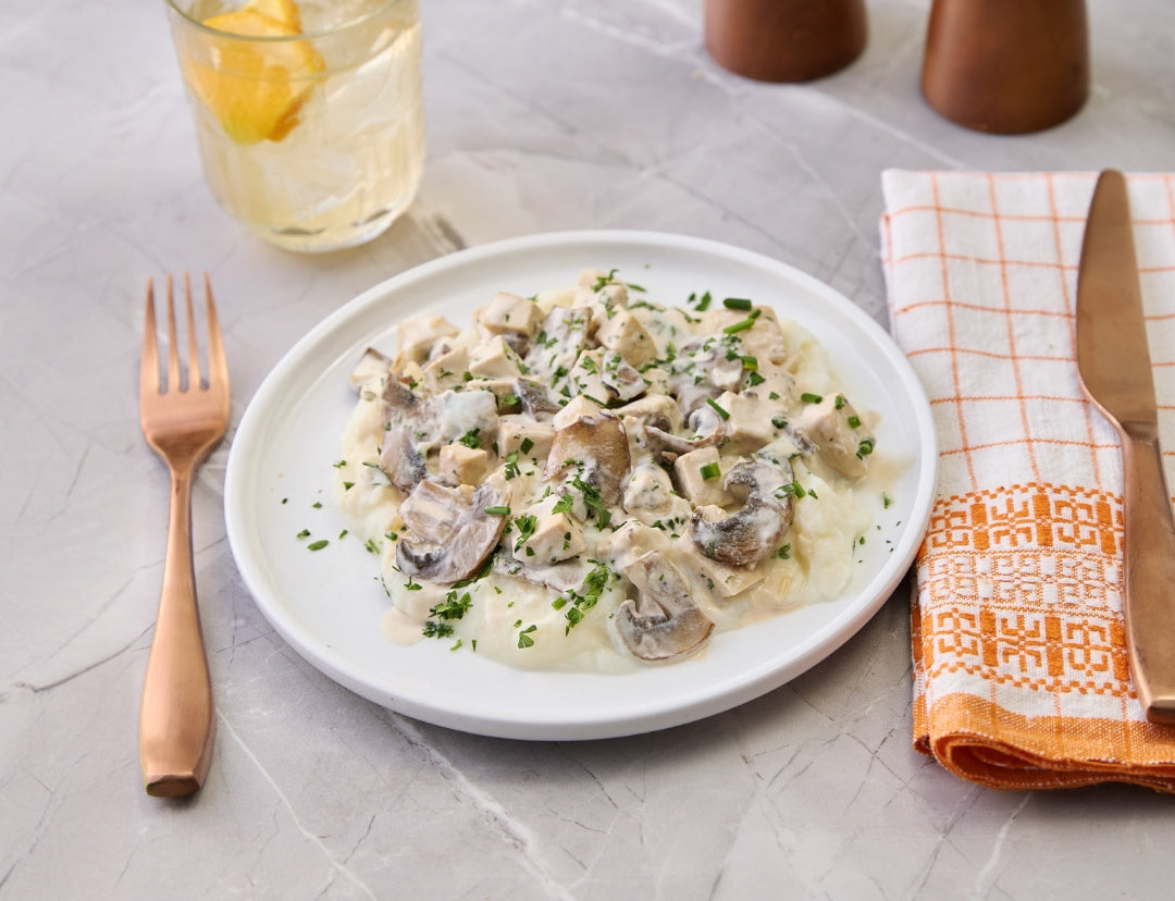 creamy mushroom chicken & mashed potatoes