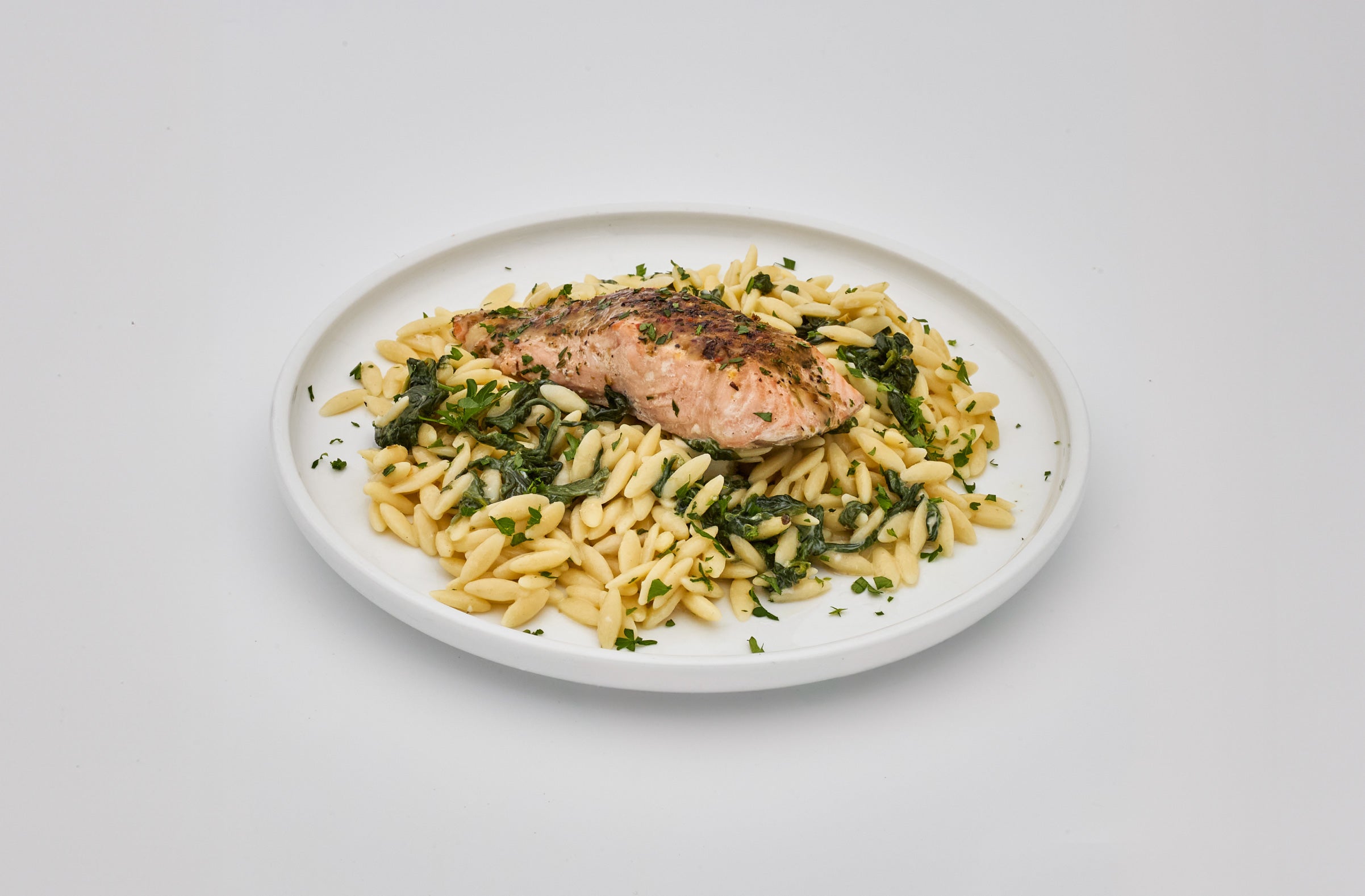 parmesan herb salmon & orzo