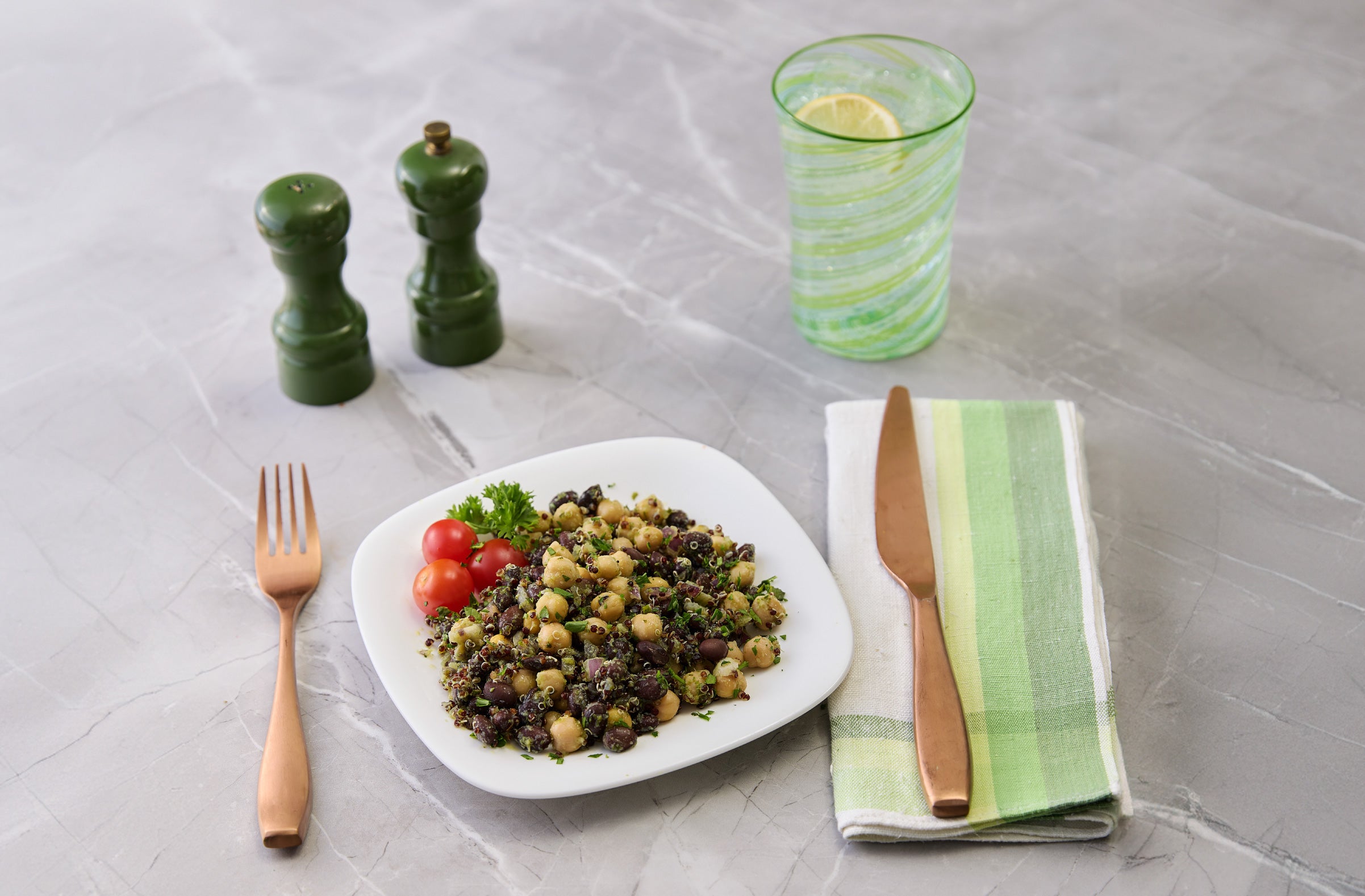 pesto black bean quinoa salad