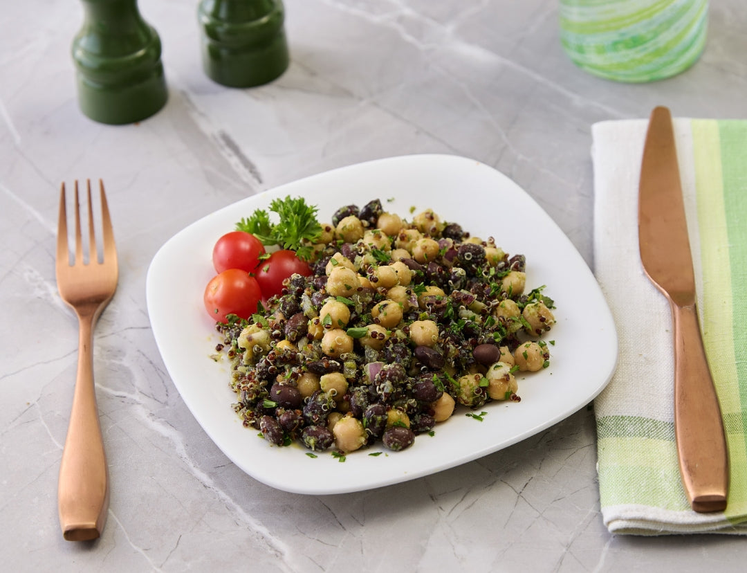 pesto black bean quinoa salad