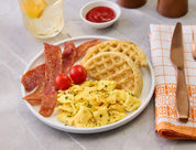 waffles, eggs & turkey bacon
