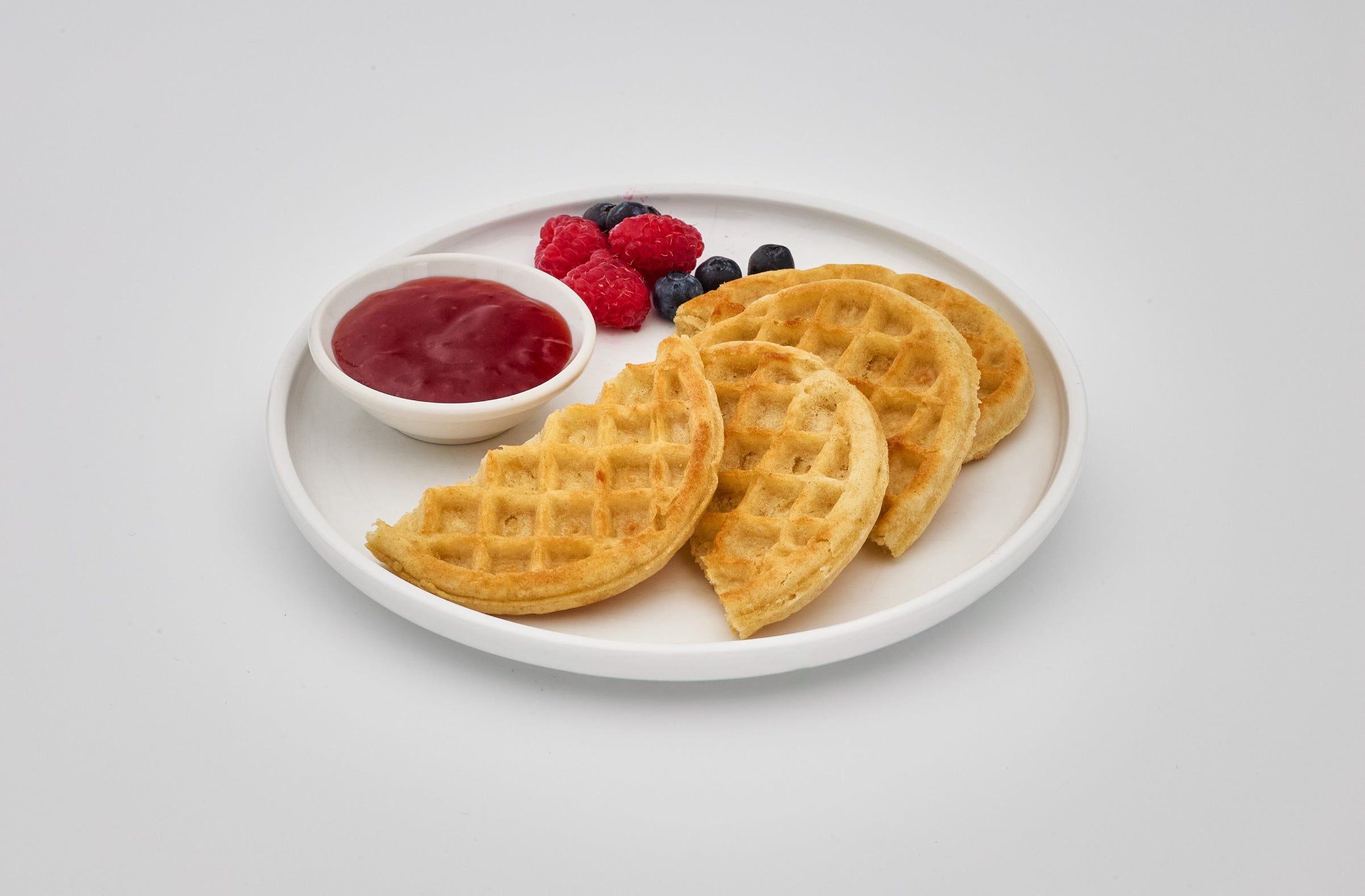 waffles & strawberry jam