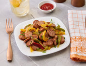 sausage & rainbow peppers