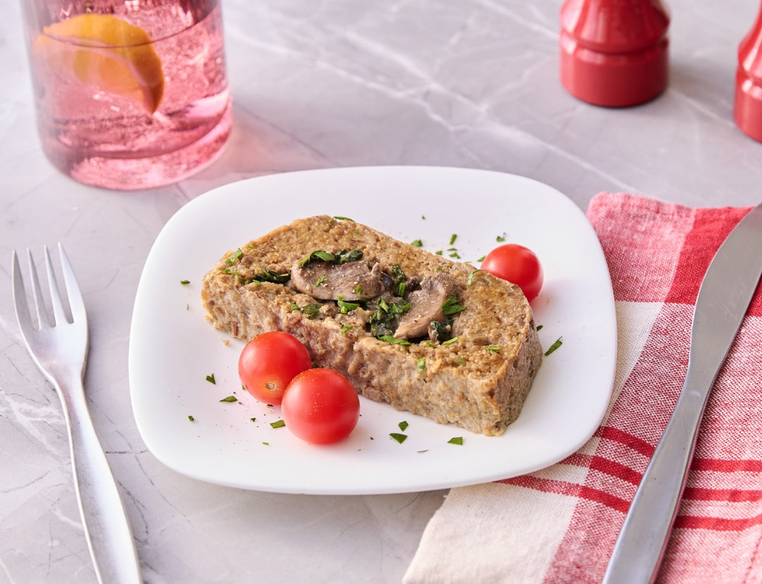 meatloaf with spinach, mushrooms & cheese
