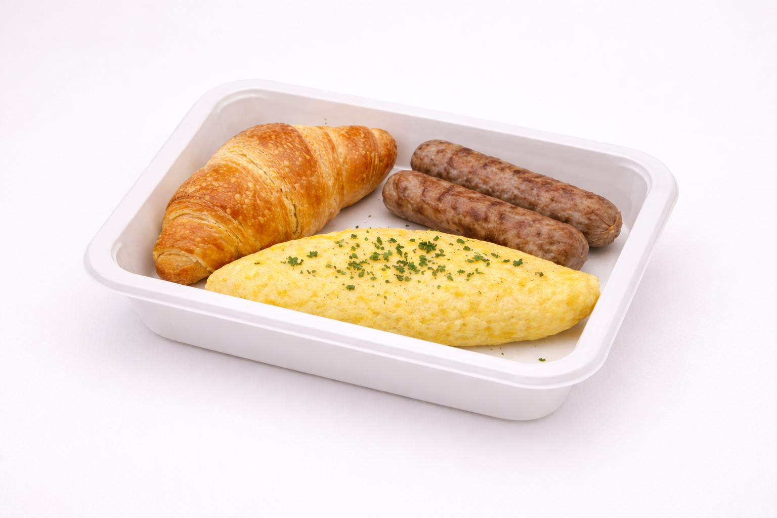 croissant, eggs & pork sausage