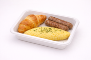 croissant, eggs & pork sausage
