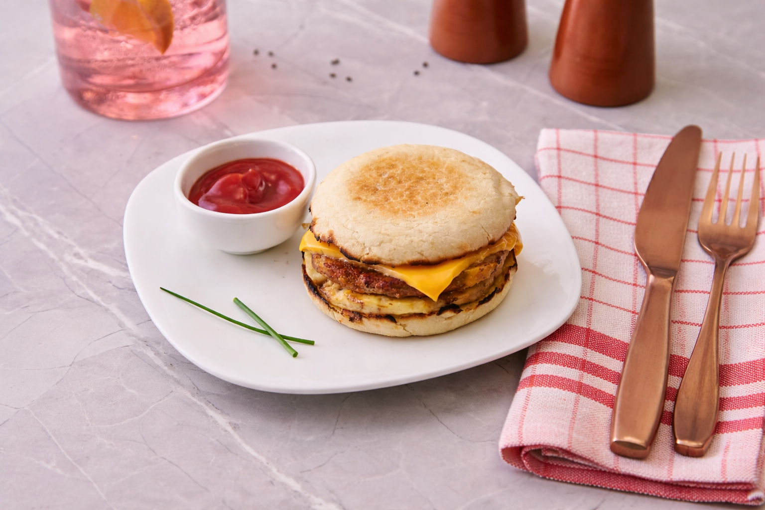 english muffin breakfast sandwich