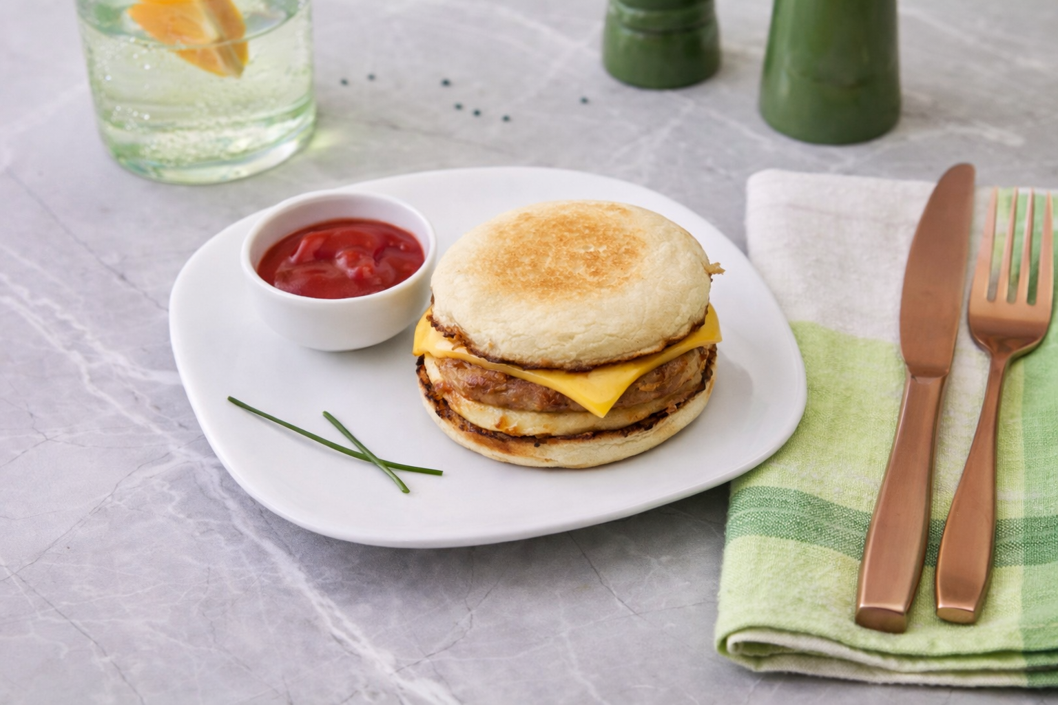 english muffin breakfast sandwich